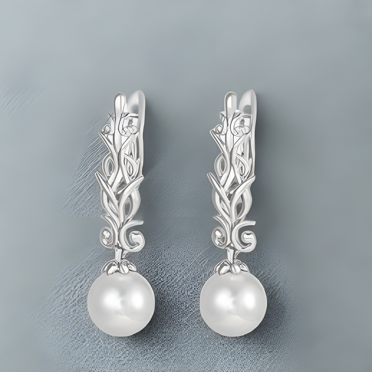 Elegant dangling pearl earrings