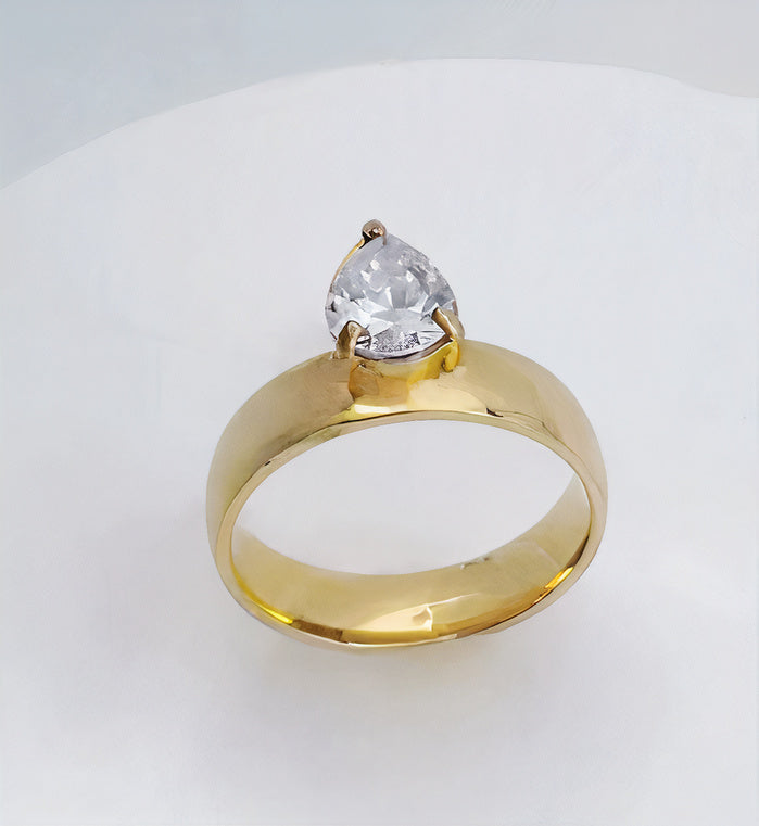 Vintage Pink Glass Gold Ring