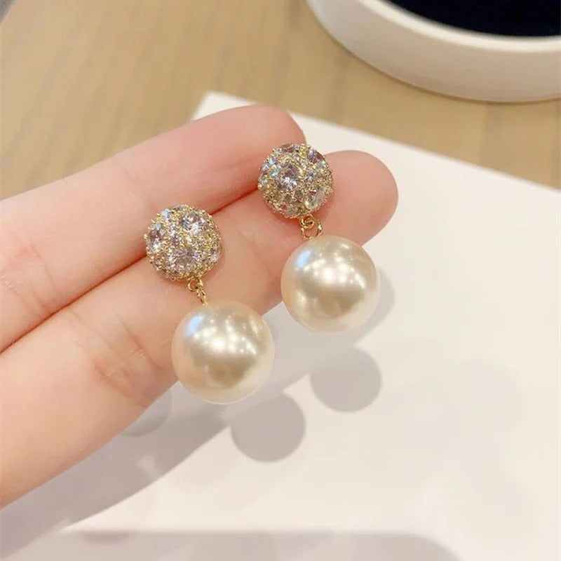 Zirconia & Pearl Earrings