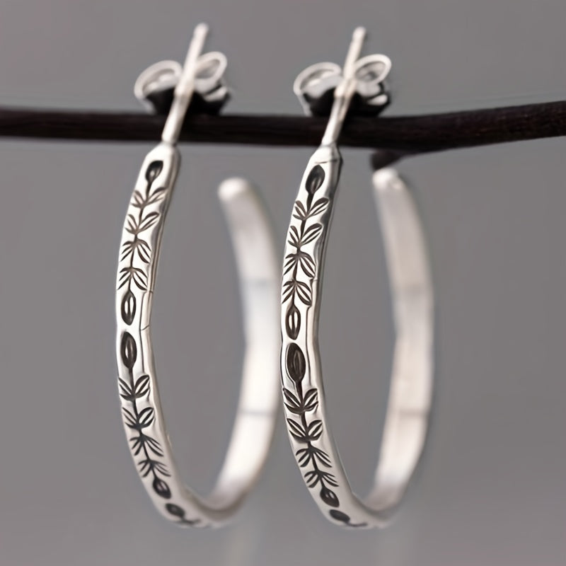 Unique Silver Hoop Earrings