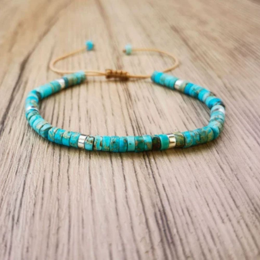 Timeless Delicate Beaded Turquoise Bracelet