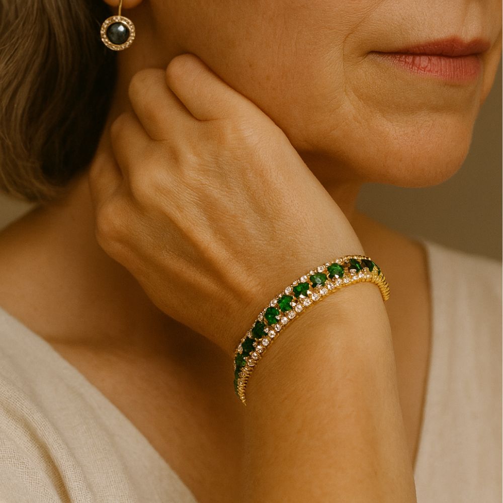 Golden green bracelet